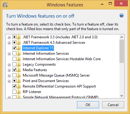 Desinstaller Internet Explorer 11 Windows 10